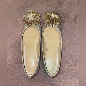 NWOT Michael Kors Gold Tassels Ballet Flats - 7.5 shoes